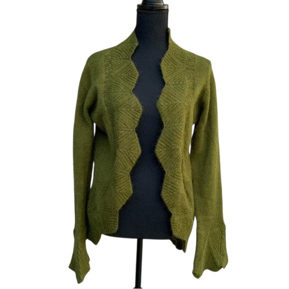 CAbi Sweaters - Cabi Women's Beautiful Olive Green Mohair Blend Sweater Cardigan, Sz S